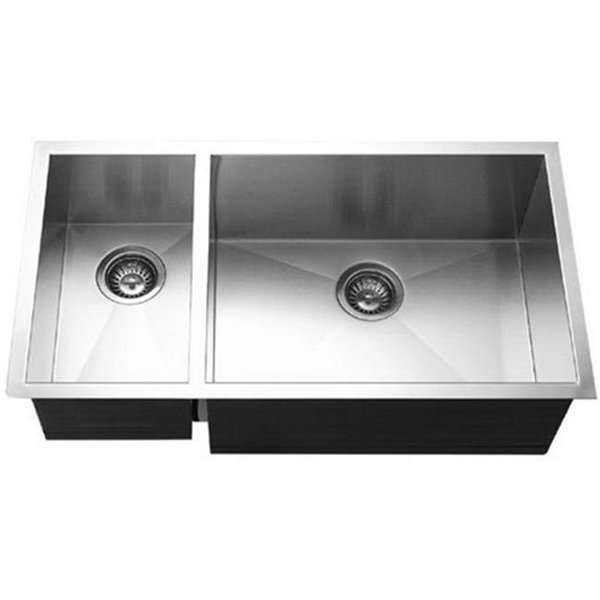 Houzer Houzer CTO-3370SL Contempo Series Undermount Stainless Steel 70 - 30 Double Bowl Kitchen Sink; Prep Bowl Left CTO-3370SL